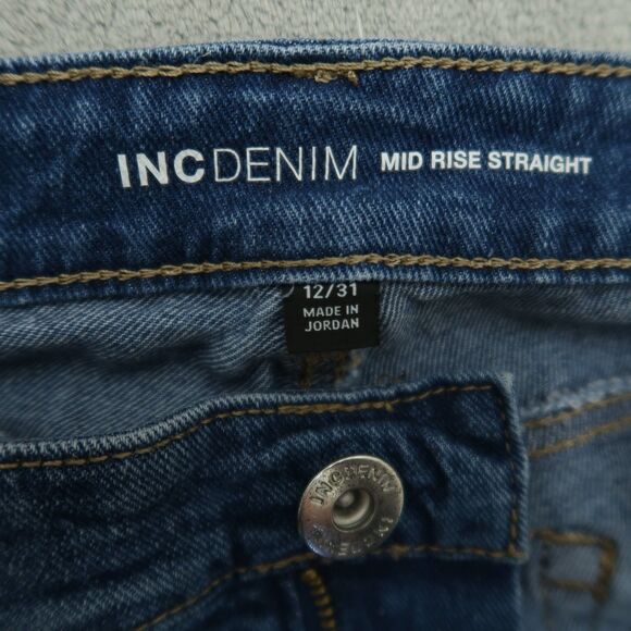 INC International Concepts Jeans Women's Size 12 Mid-Rise Straight 29" Inseam - Picture 9 of 16